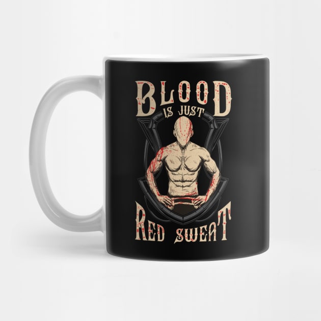 Funny Blood Is Just Red Sweat MMA Martial Arts Pun by theperfectpresents